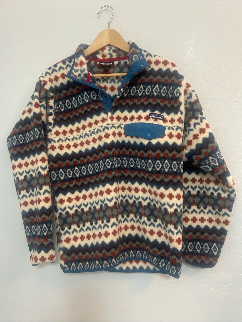 Patagonia Men’s Fair Isle Snap-T Fleece Pullover - Cream Multi